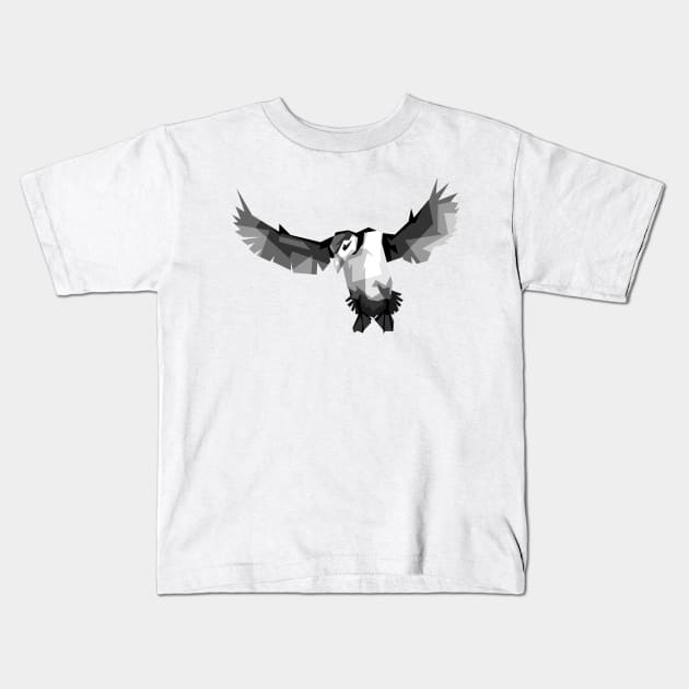 bird of the fly wpap grayscale Kids T-Shirt by Rizkydwi